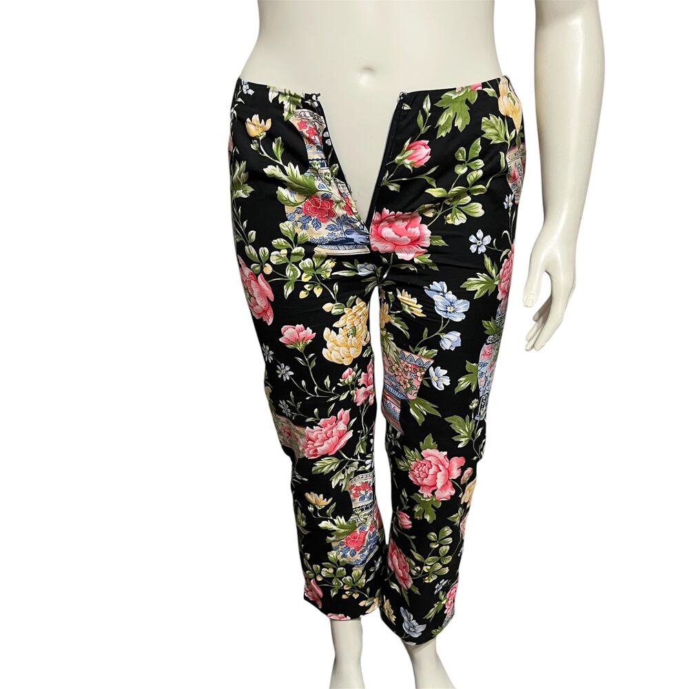 💫Talbots Petites Women’s Floral Cotton Capri Pants Sz-6/8